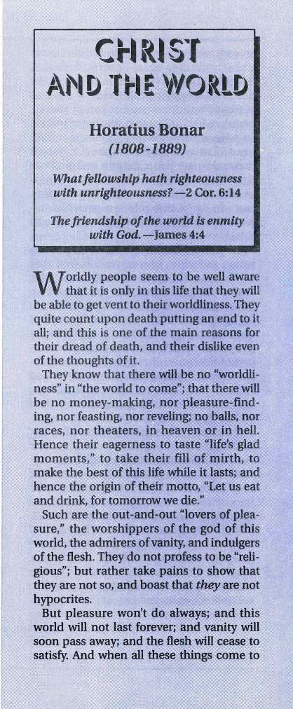 Cover of Christ and the World