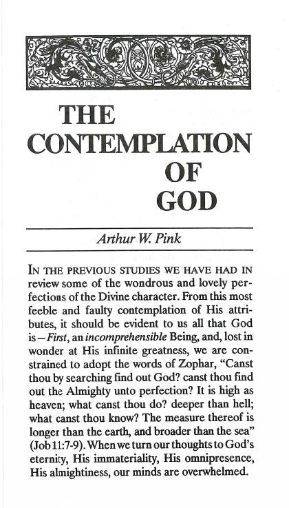 Cover of Contemplation of God, The