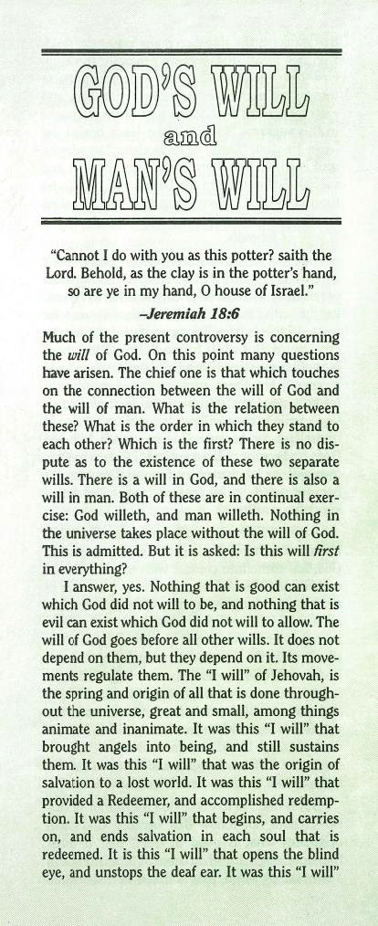 Cover of God's Will and Man's Will