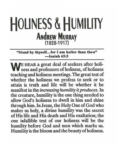 Cover of Holiness and Humility