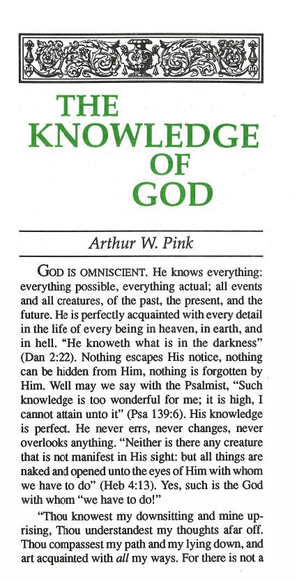 Cover of Knowledge of God, The