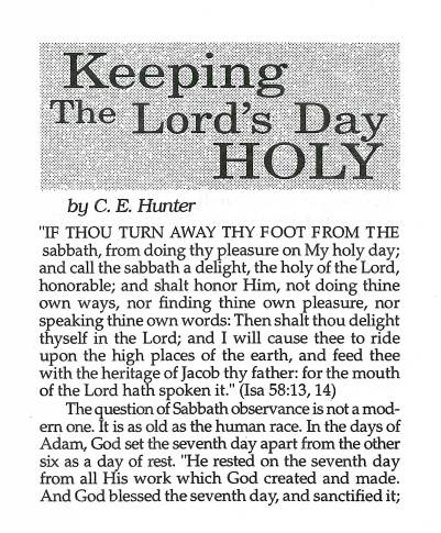 Cover of Keeping the Lord's Day Holy