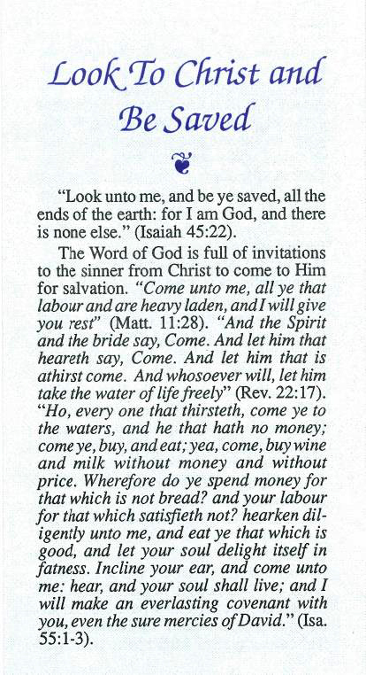 Cover of Look to Christ and Be Saved