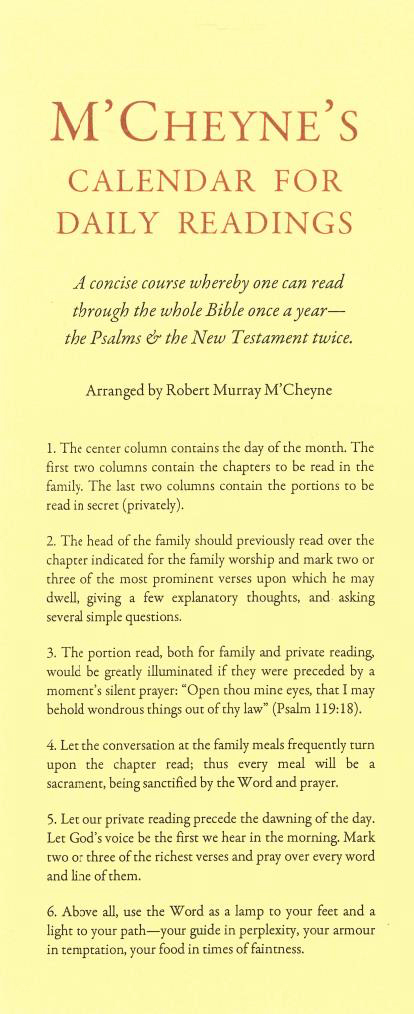 Cover of McCheyne's Daily Bible Readings