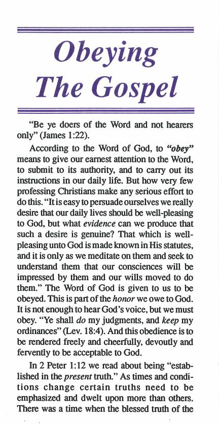 Cover of Obeying the Gospel