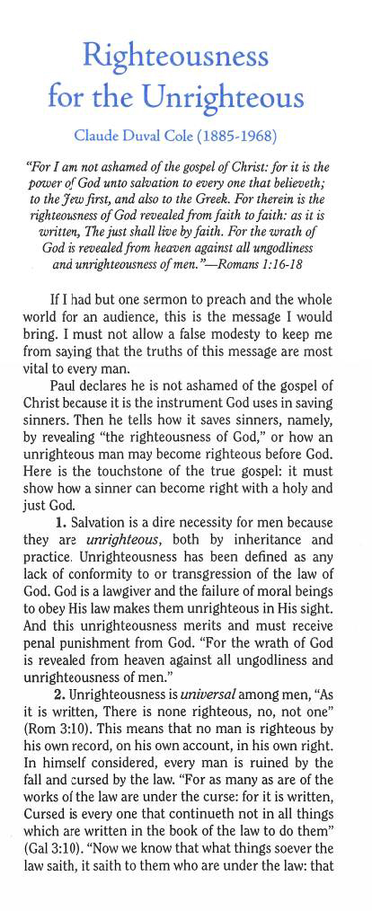 Cover of Righteousness for the Unrighteous