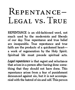 Cover of Repentance--Legal vs. True
