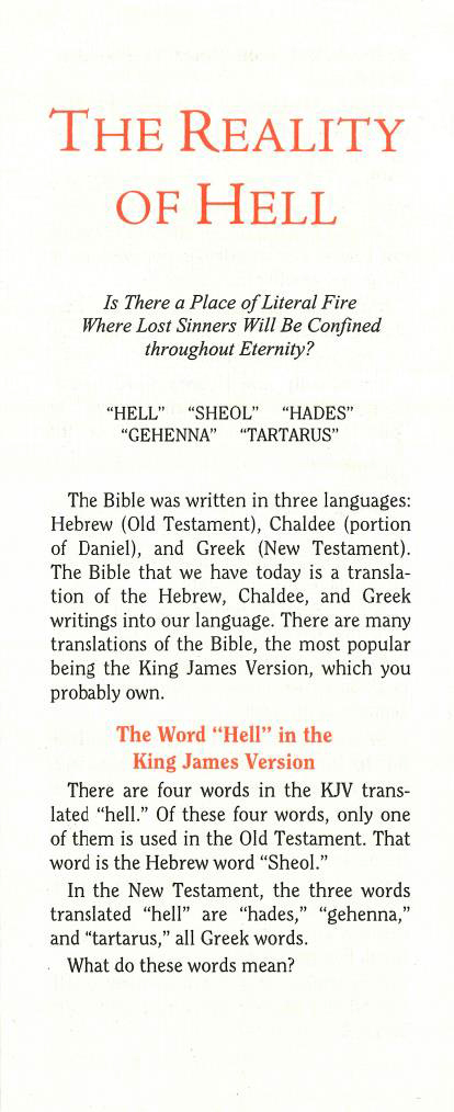 Cover of Reality of Hell, The
