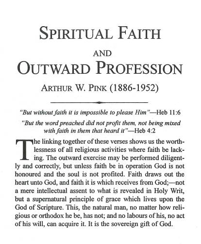 Cover of Spiritual Faith and Outward Profession