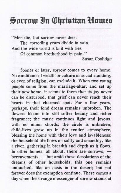Cover of Sorrow In Christian Homes