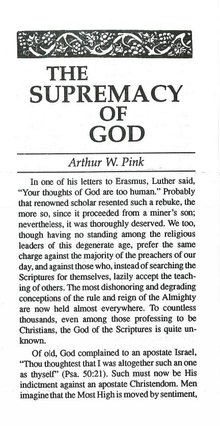 Cover of Supremacy of God, The