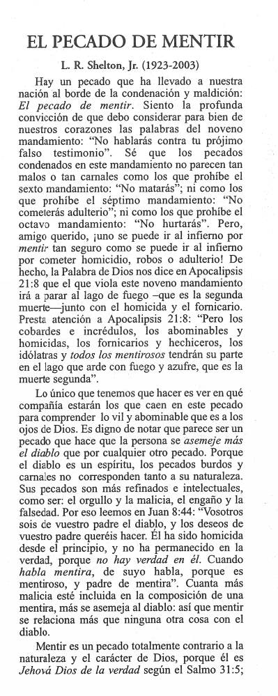 Cover of El pecado de mentir