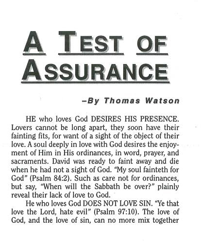 Cover of Test of Assurance, A