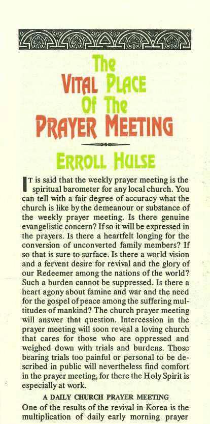 Cover of Vital Place of the Prayer Meeting