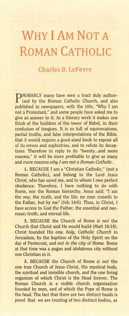 Cover of Why I Am Not a Roman Catholic