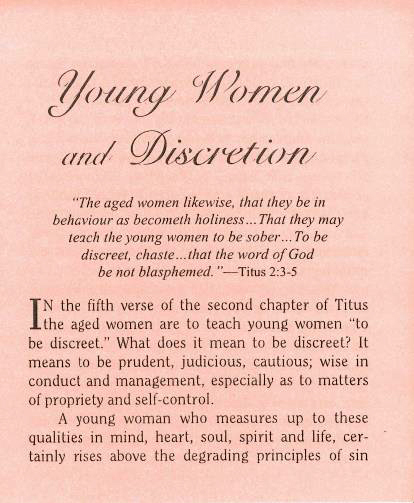 Cover of Young Women and Discretion